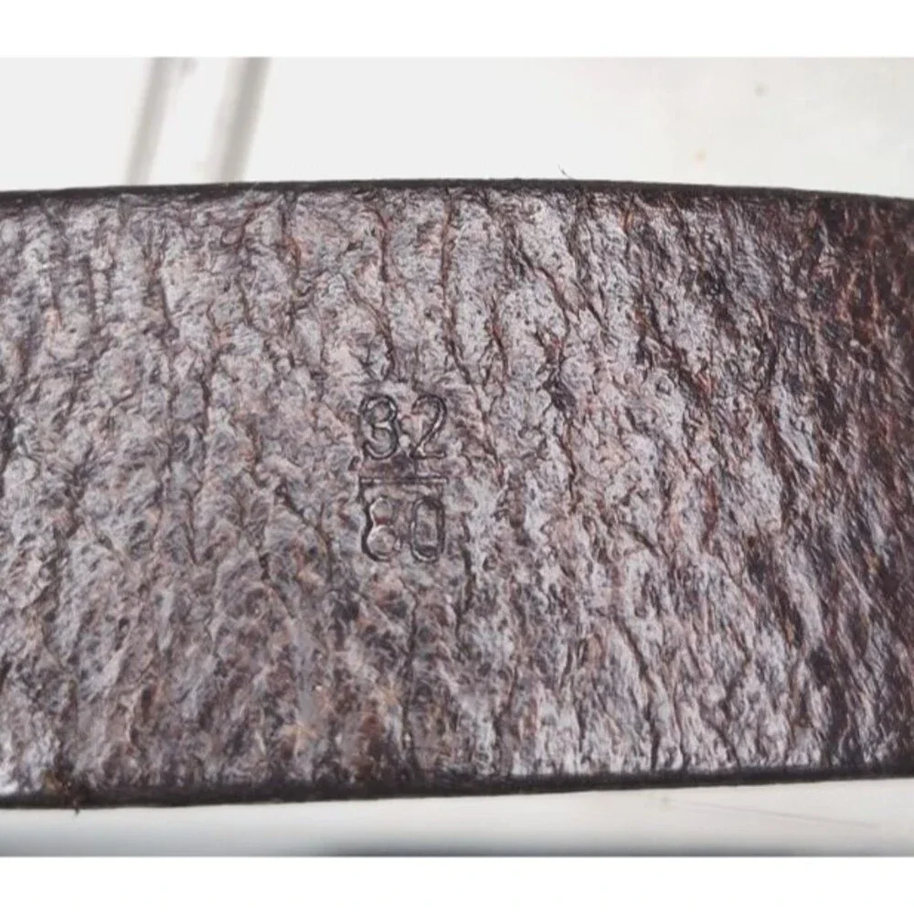 Timberland Brown Italian Genuine Leather Belt  Men's Size 32  Hook Belt Closure